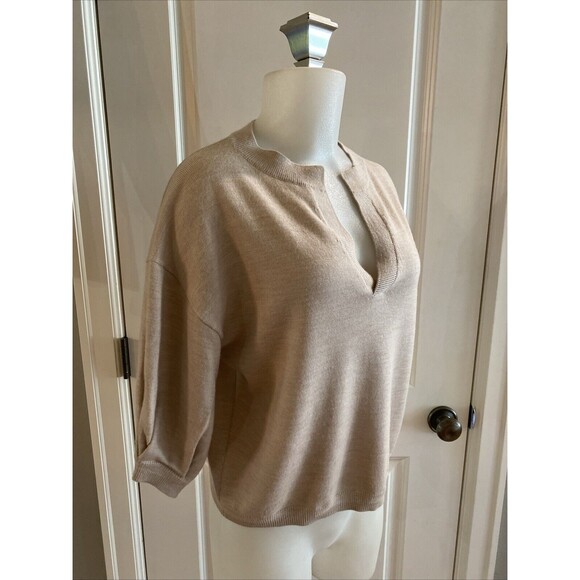 THE RESET R Label Pale Pink Pullover Short Sleeve Wool Sweater -Size XS - Picture 3 of 14